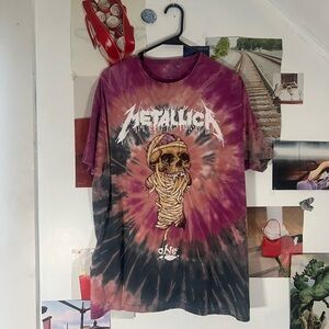 Metallica Tie-Dye Short Sleeve Tee - Purple and Black